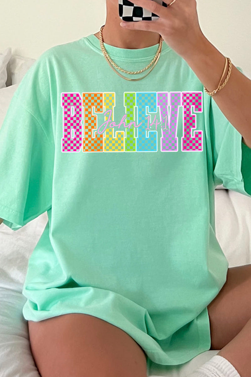 Bright & Bold Believe Comfort Colors Adult Ring-Spun Cotton Tee
