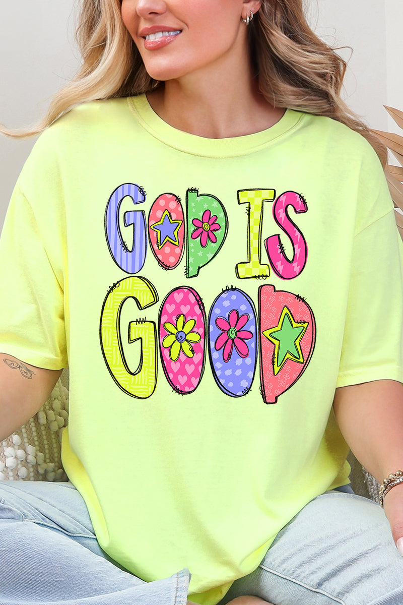 Doodle God Is Good Comfort Colors Adult Ring-Spun Cotton Tee