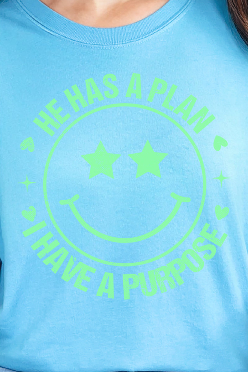 Green Happy He Has A Plan Comfort Colors Adult Ring-Spun Cotton Tee