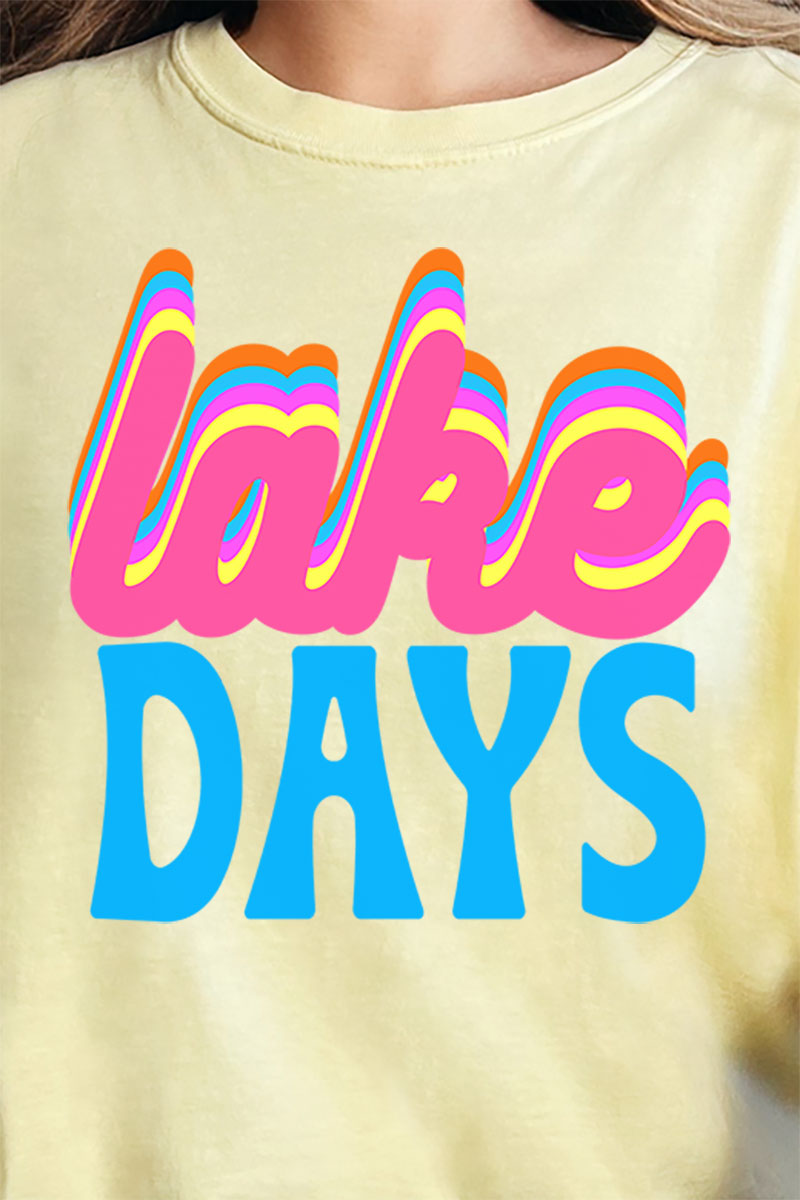 Retro Lake Days Comfort Colors Adult Ring-Spun Cotton Tee