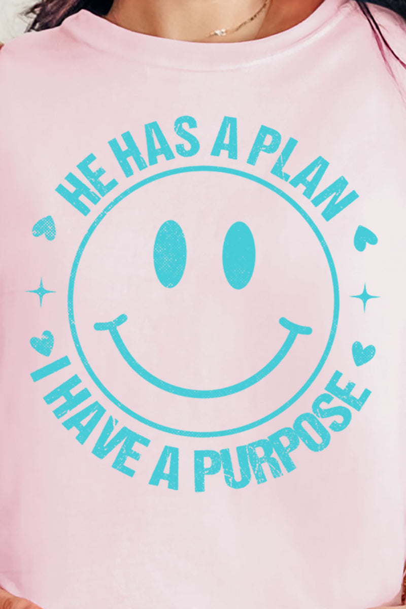 Turquoise Happy He Has A Plan Comfort Colors Adult Ring-Spun Cotton Tee