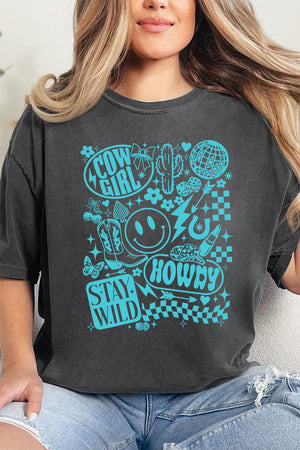 Turquoise Western Collage Comfort Colors Adult Ring-Spun Cotton Tee