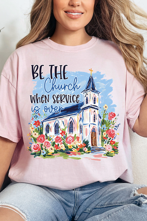 Watercolor Be The Church Comfort Colors Adult Ring-Spun Cotton Tee