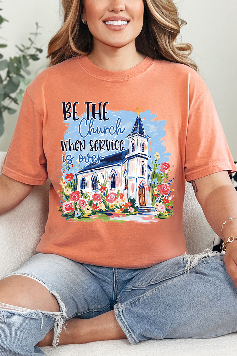 Watercolor Be The Church Comfort Colors Adult Ring-Spun Cotton Tee