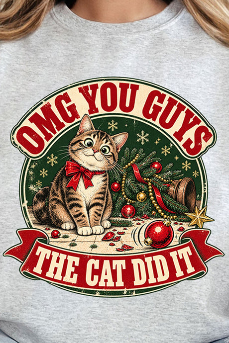 The Cat Did It Heavy Blend Crew Sweatshirt