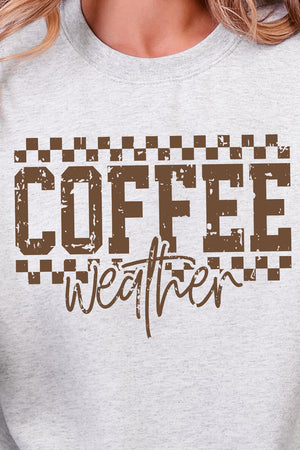 Coffee Weather Vintage Check Heavy Blend Crew Sweatshirt