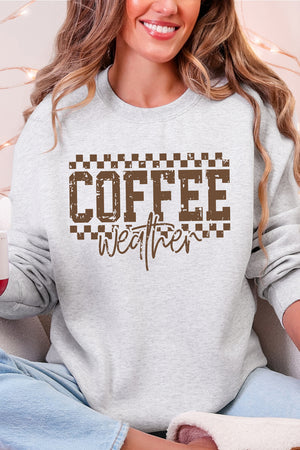 Coffee Weather Vintage Check Heavy Blend Crew Sweatshirt