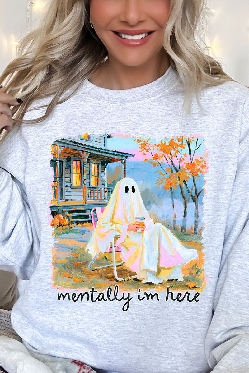 Ghost Mentally I'm Here Heavy Blend Crew Sweatshirt