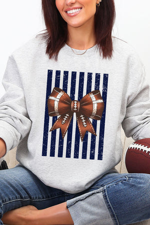 Navy Varsity Bow Heavy Blend Crew Sweatshirt