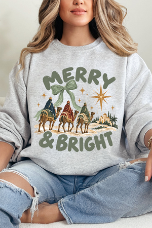 Three Kings Merry & Bright Heavy Blend Crew Sweatshirt