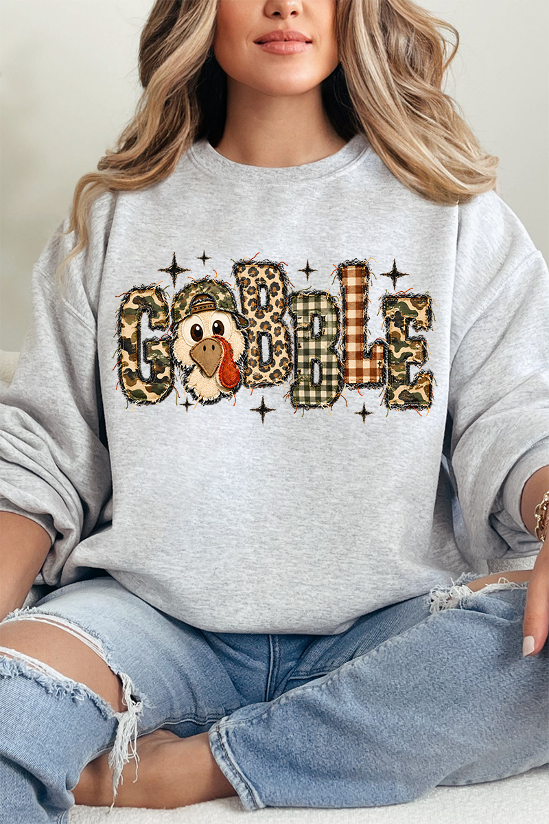 Gobble In Camo Heavy Blend Crew Sweatshirt
