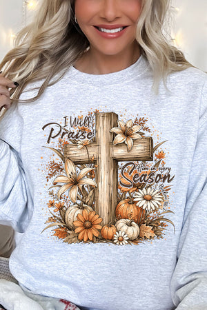 Harvest Praise Cross Heavy Blend Crew Sweatshirt