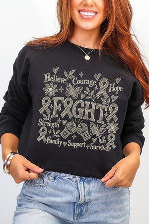 Fight Ribbon Sketch Heavy Blend Crew Sweatshirt