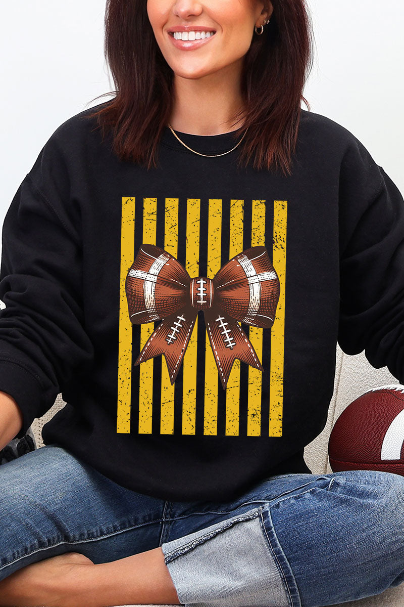 Yellow Gold Varsity Bow Heavy Blend Crew Sweatshirt