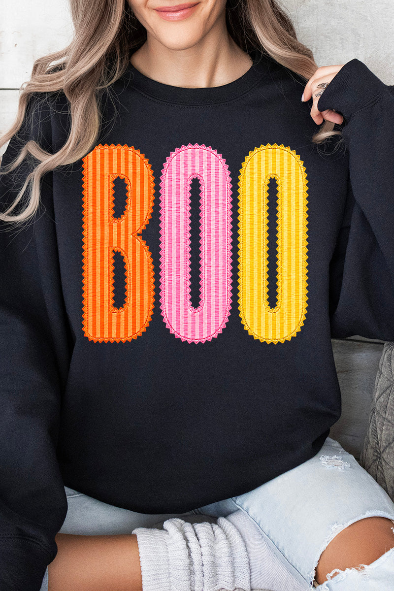 Candy Stripe Boo Heavy Blend Crew Sweatshirt
