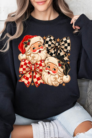 Merry Check Santa Heavy Blend Crew Sweatshirt