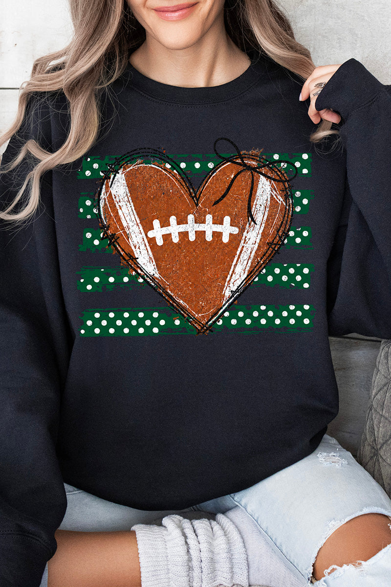 Green Football Sweetheart Heavy Blend Crew Sweatshirt