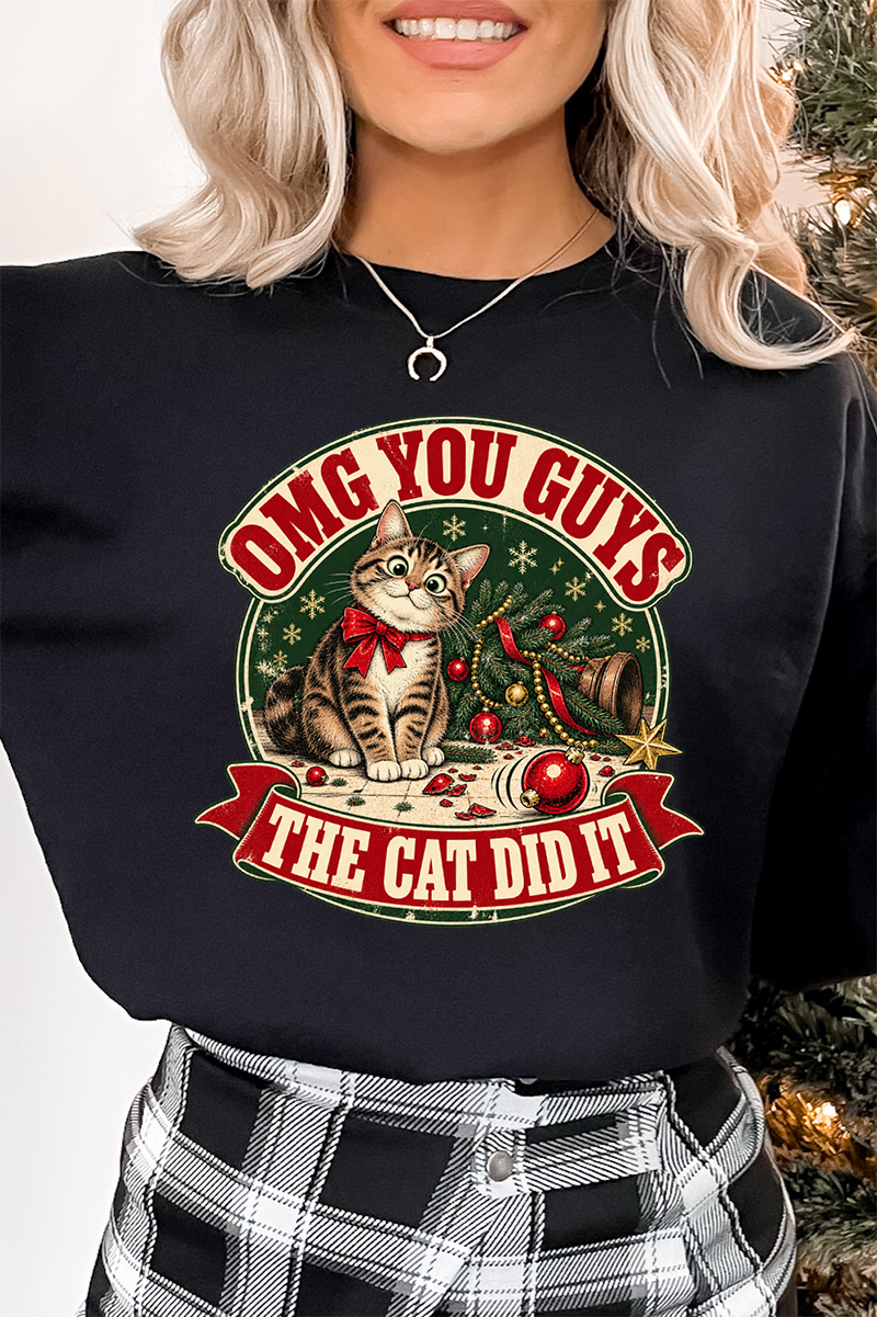 The Cat Did It Heavy Blend Crew Sweatshirt