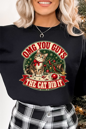 The Cat Did It Heavy Blend Crew Sweatshirt