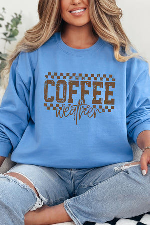 Coffee Weather Vintage Check Heavy Blend Crew Sweatshirt