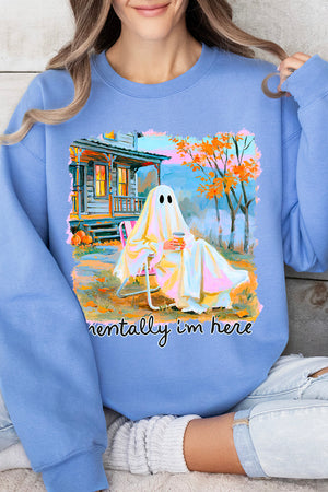 Ghost Mentally I'm Here Heavy Blend Crew Sweatshirt