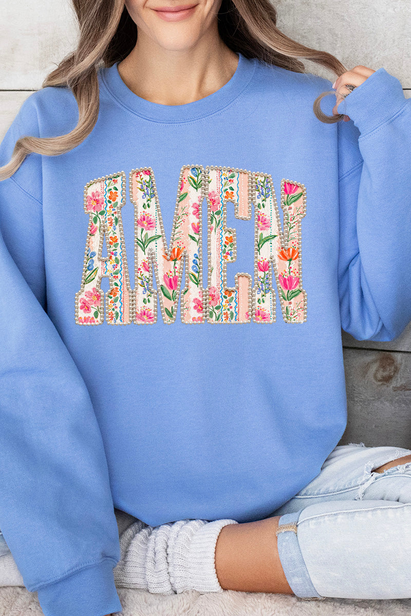 Pearls & Petals Amen Heavy Blend Crew Sweatshirt