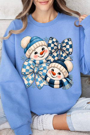 Winter Check Snowmen Heavy Blend Crew Sweatshirt
