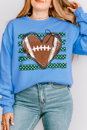 Green Football Sweetheart Heavy Blend Crew Sweatshirt