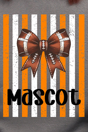 Personalized Fiery Orange & White Varsity Bow Heavy Blend Crew Sweatshirt *Enter Mascot Name