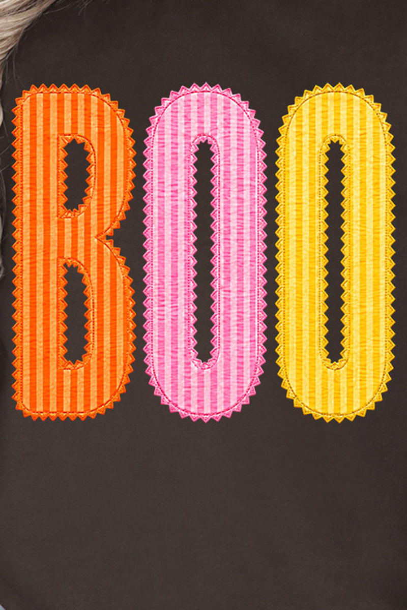 Candy Stripe Boo Heavy Blend Crew Sweatshirt