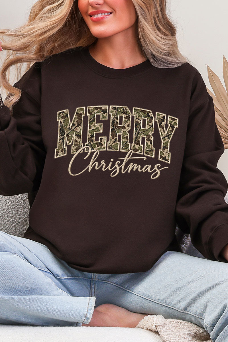 Camo Merry Christmas Heavy Blend Crew Sweatshirt