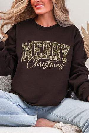 Camo Merry Christmas Heavy Blend Crew Sweatshirt