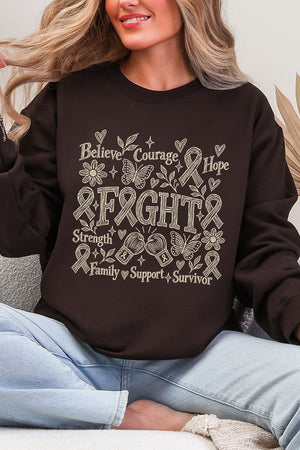 Fight Ribbon Sketch Heavy Blend Crew Sweatshirt