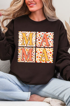 Falling Leaves Mama Heavy Blend Crew Sweatshirt