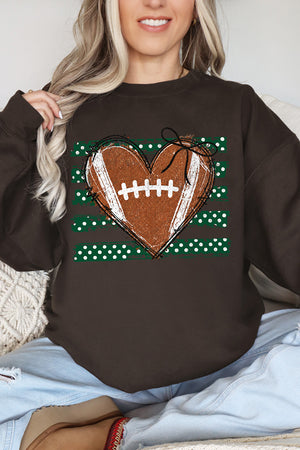 Green Football Sweetheart Heavy Blend Crew Sweatshirt