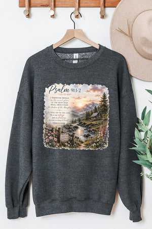 Scenic Psalm 91 Heavy Blend Crew Sweatshirt