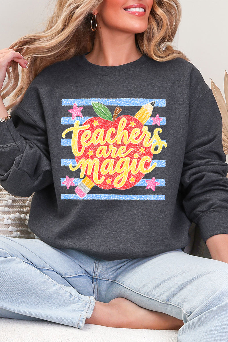 Teachers Are Magic Sketch Heavy Blend Crew Sweatshirt