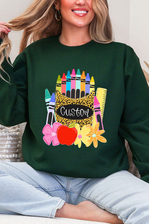Personalized Teaching In Full Color Heavy Blend Crew Sweatshirt *Enter Your Name