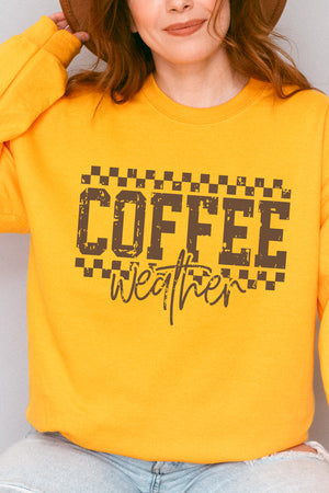 Coffee Weather Vintage Check Heavy Blend Crew Sweatshirt