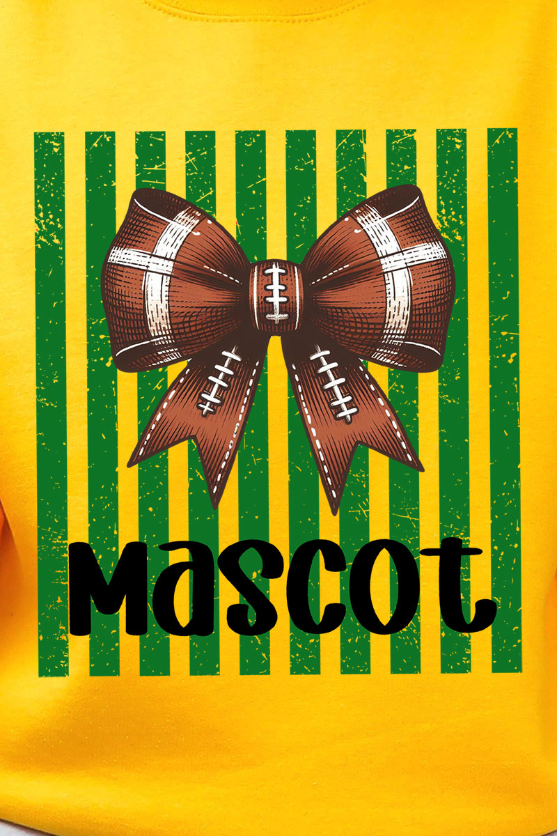 Personalized Green Varsity Bow Heavy Blend Crew Sweatshirt *Enter Mascot Name