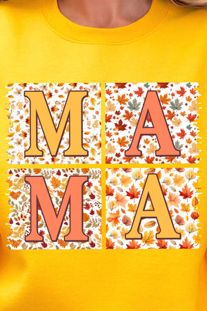 Falling Leaves Mama Heavy Blend Crew Sweatshirt