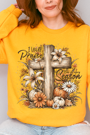 Harvest Praise Cross Heavy Blend Crew Sweatshirt