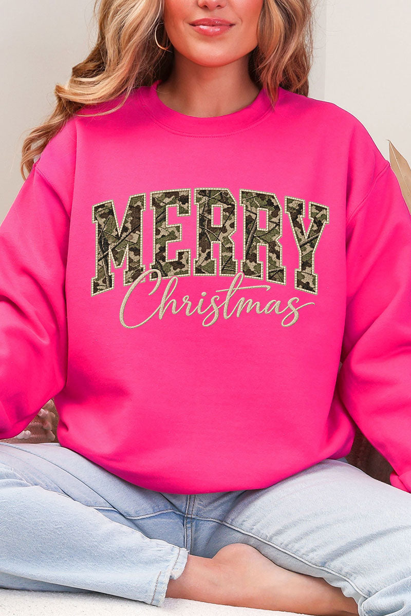 Camo Merry Christmas Heavy Blend Crew Sweatshirt