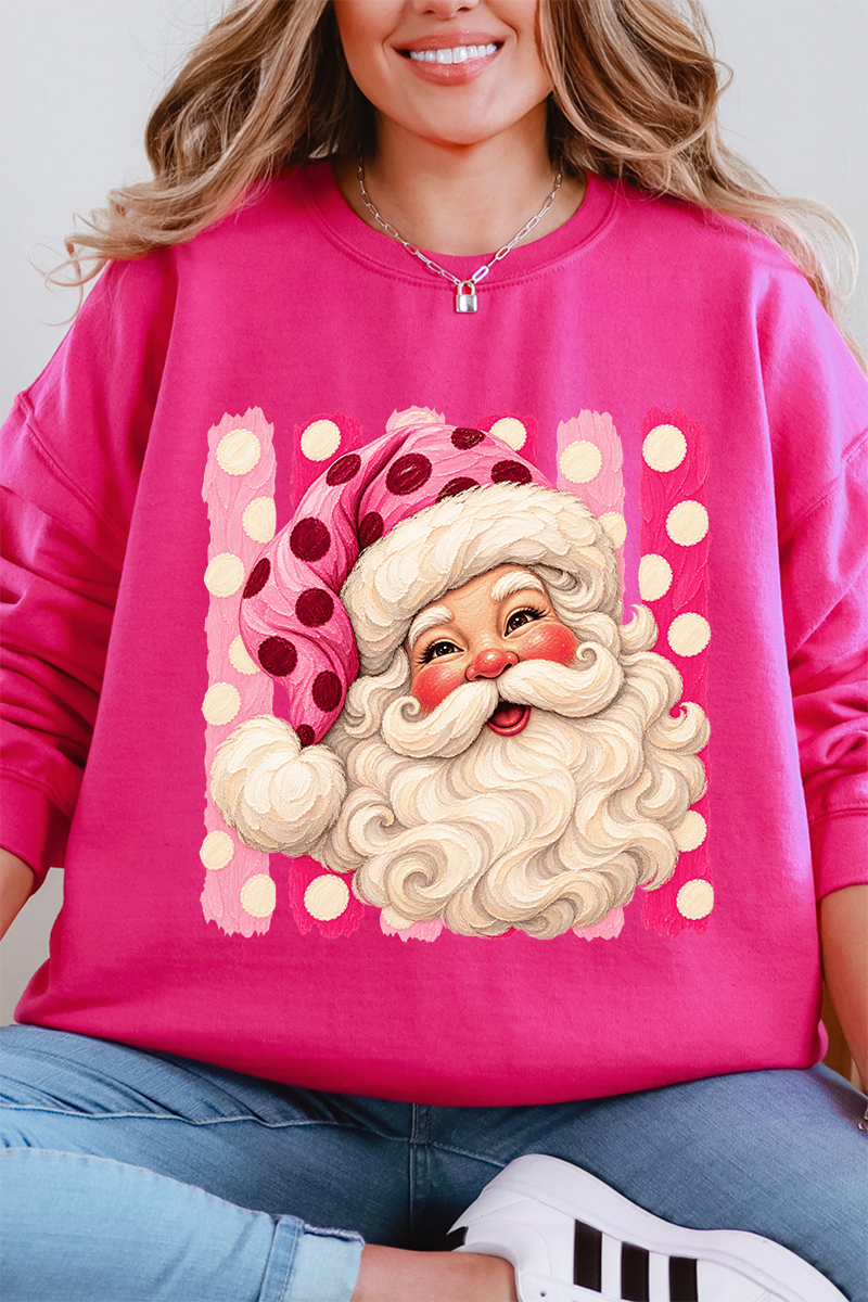 Pink Dot Jolly Santa Heavy Blend Crew Sweatshirt