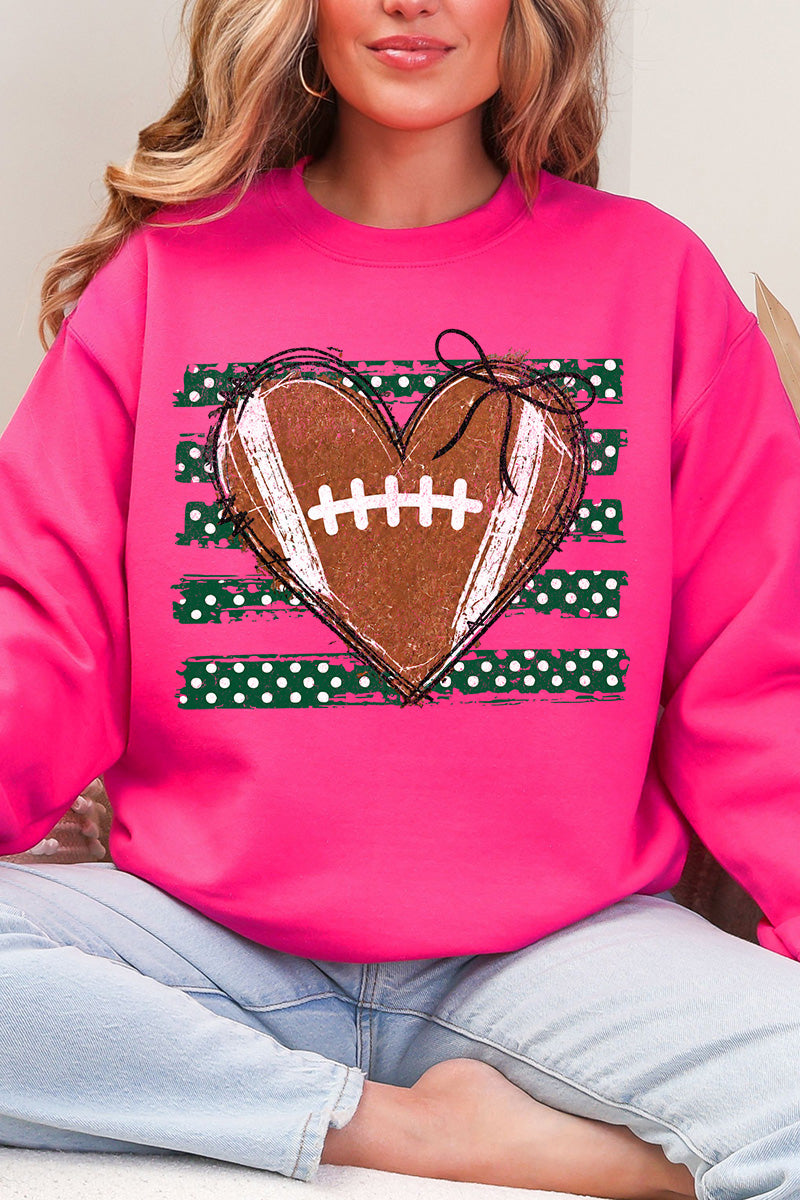Green Football Sweetheart Heavy Blend Crew Sweatshirt