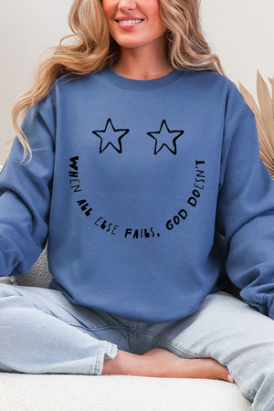 Star Eyes God Never Fails Heavy Blend Crew Sweatshirt