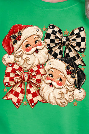 Merry Check Santa Heavy Blend Crew Sweatshirt