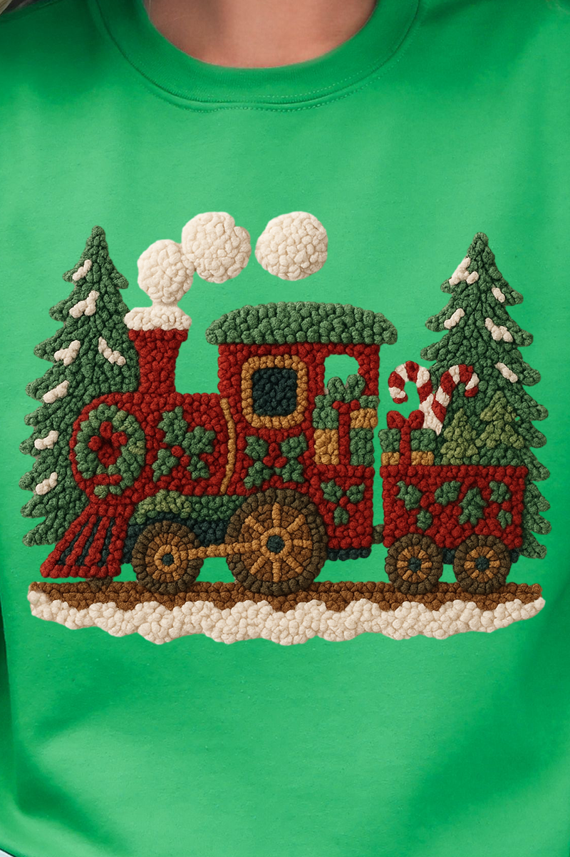 Faux Yarn Mistletoe Express Ready To Press DTF Transfer