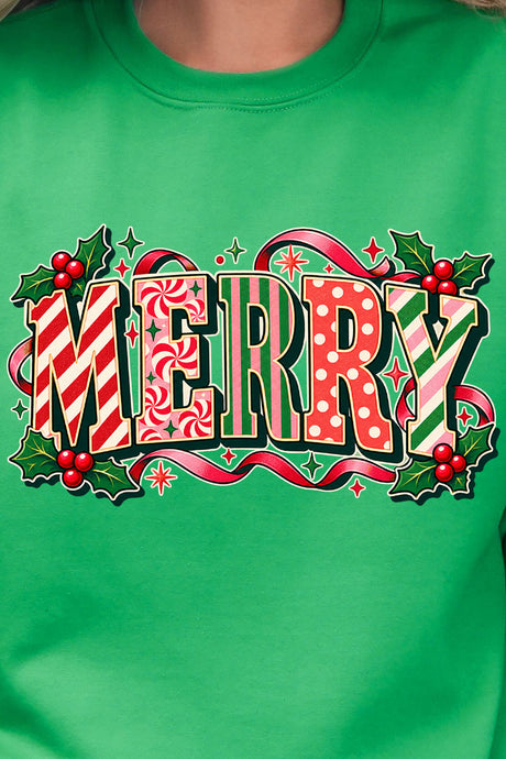 Peppermint Merry Heavy Blend Crew Sweatshirt