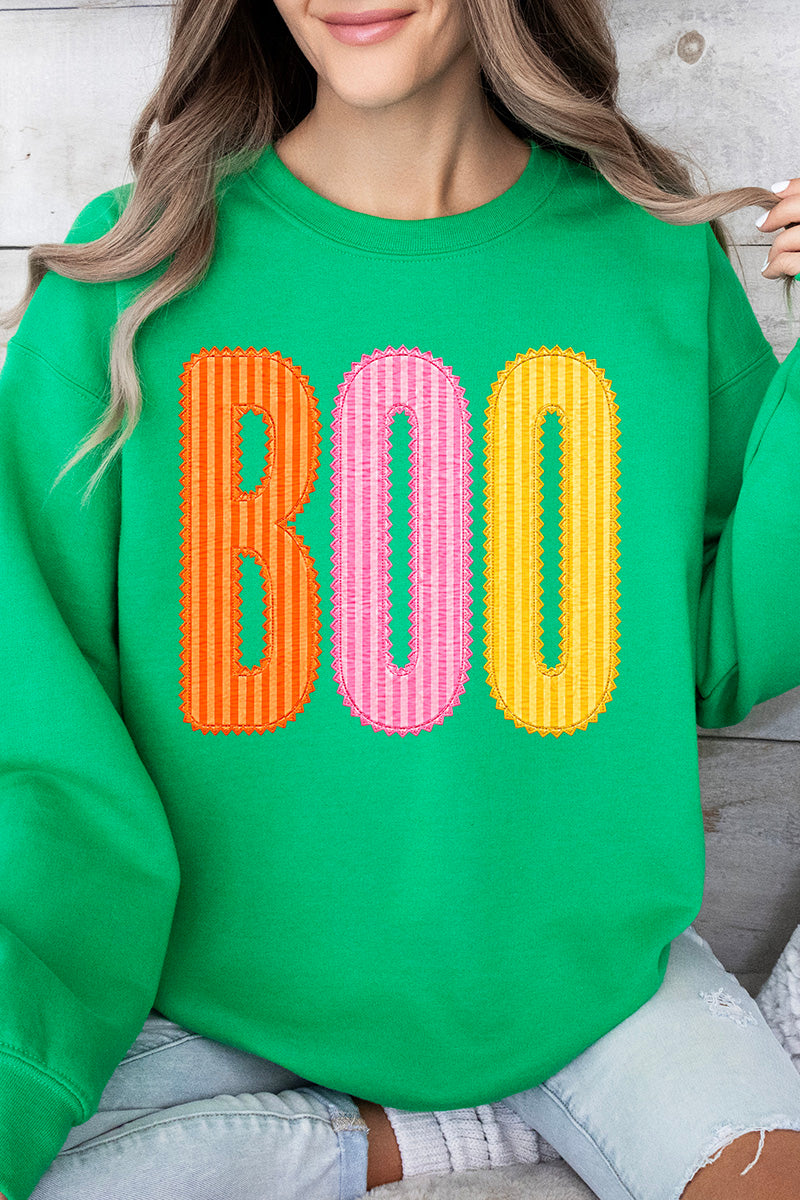 Candy Stripe Boo Heavy Blend Crew Sweatshirt